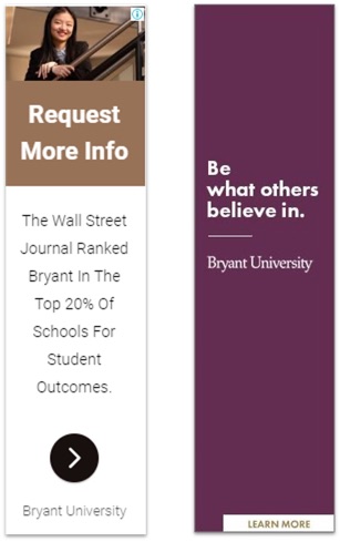 Bryant University Case Study Ads